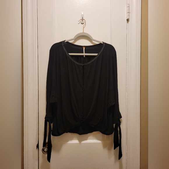 Free People Black Boho Blouse - Picture 1 of 7
